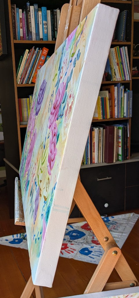 SOLD OUT | Spring Roses Purple Waltz | 101cm x 51cm | Original Acrylic