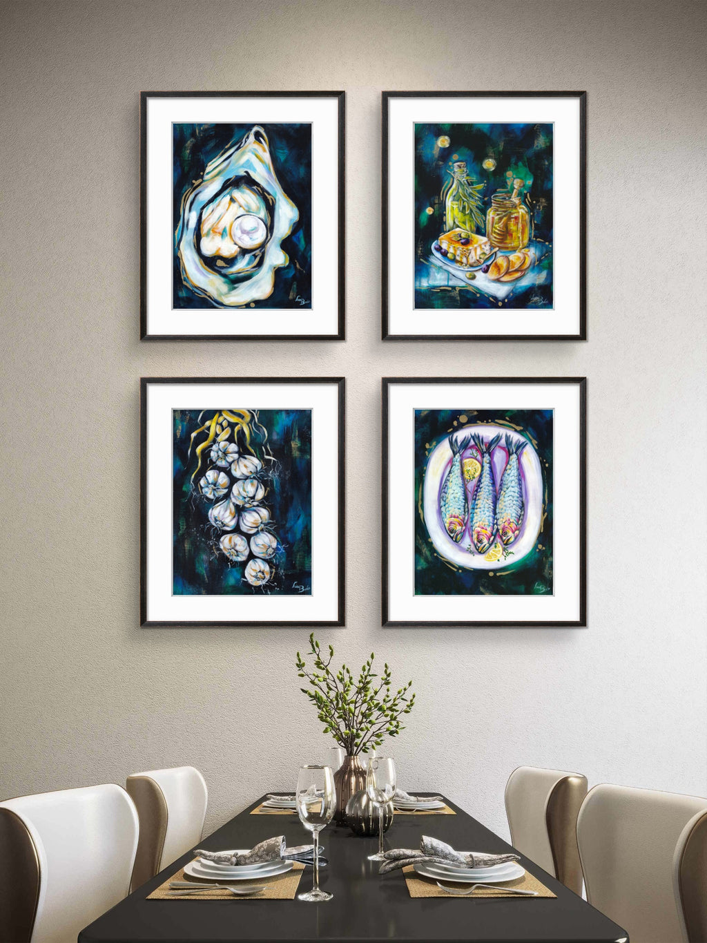 Sardines | 42 cm x 54.5 cm | Original on Paper | The Mediterranean Table