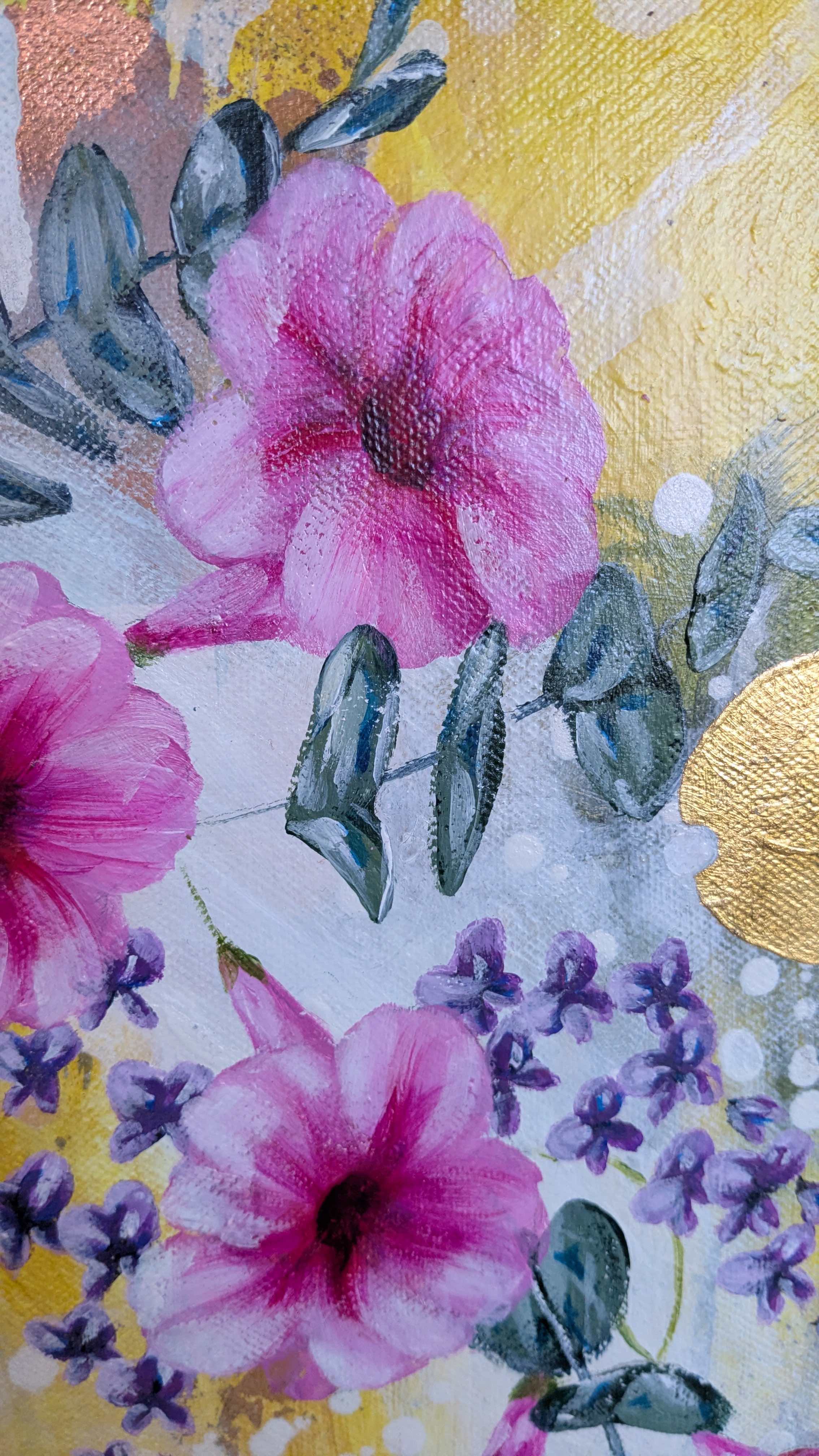 Native Australian flowers pandorea pink painting by Luma Burlo