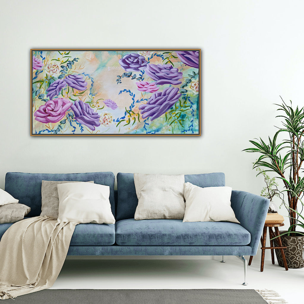 SOLD OUT | Spring Roses Purple Waltz | 101cm x 51cm | Original Acrylic