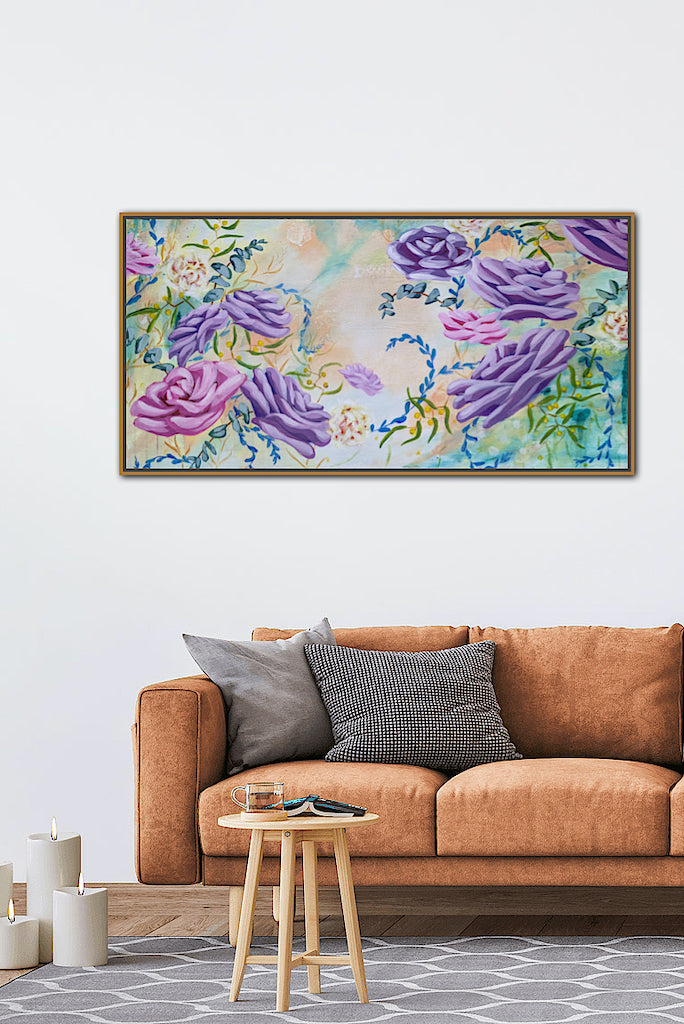 SOLD OUT | Spring Roses Purple Waltz | 101cm x 51cm | Original Acrylic