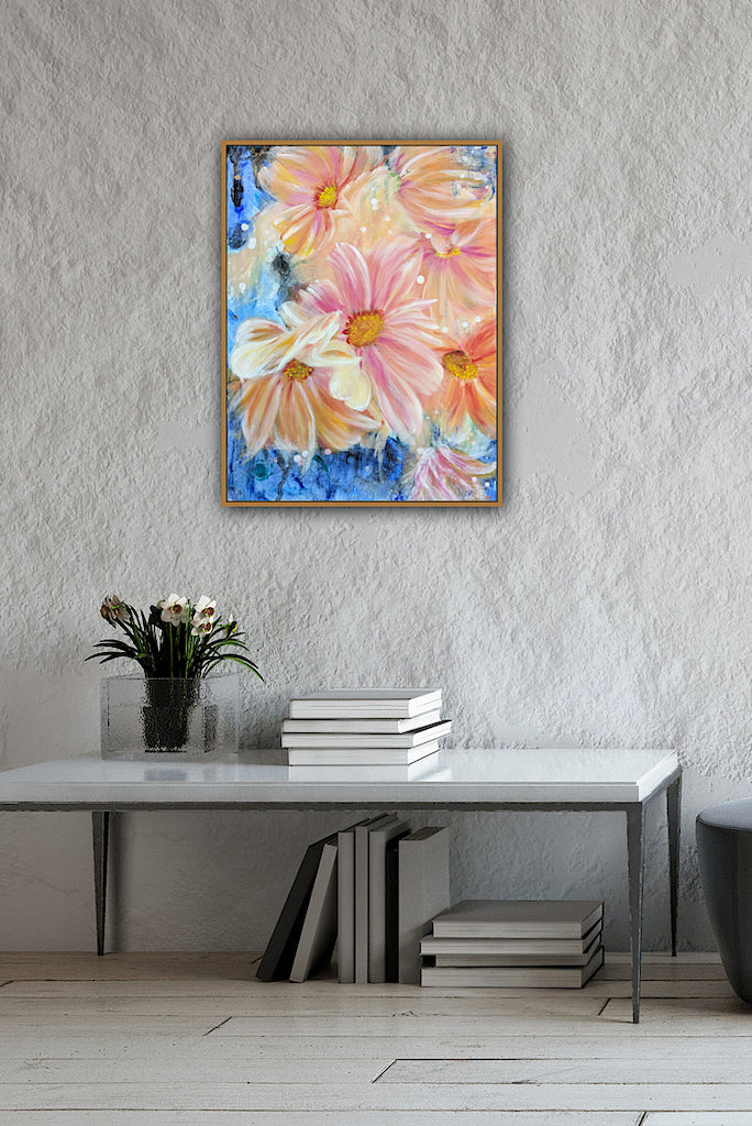 SOLD OUT | Peachy Cosmos | 61cm x 46cm | Original Acrylic