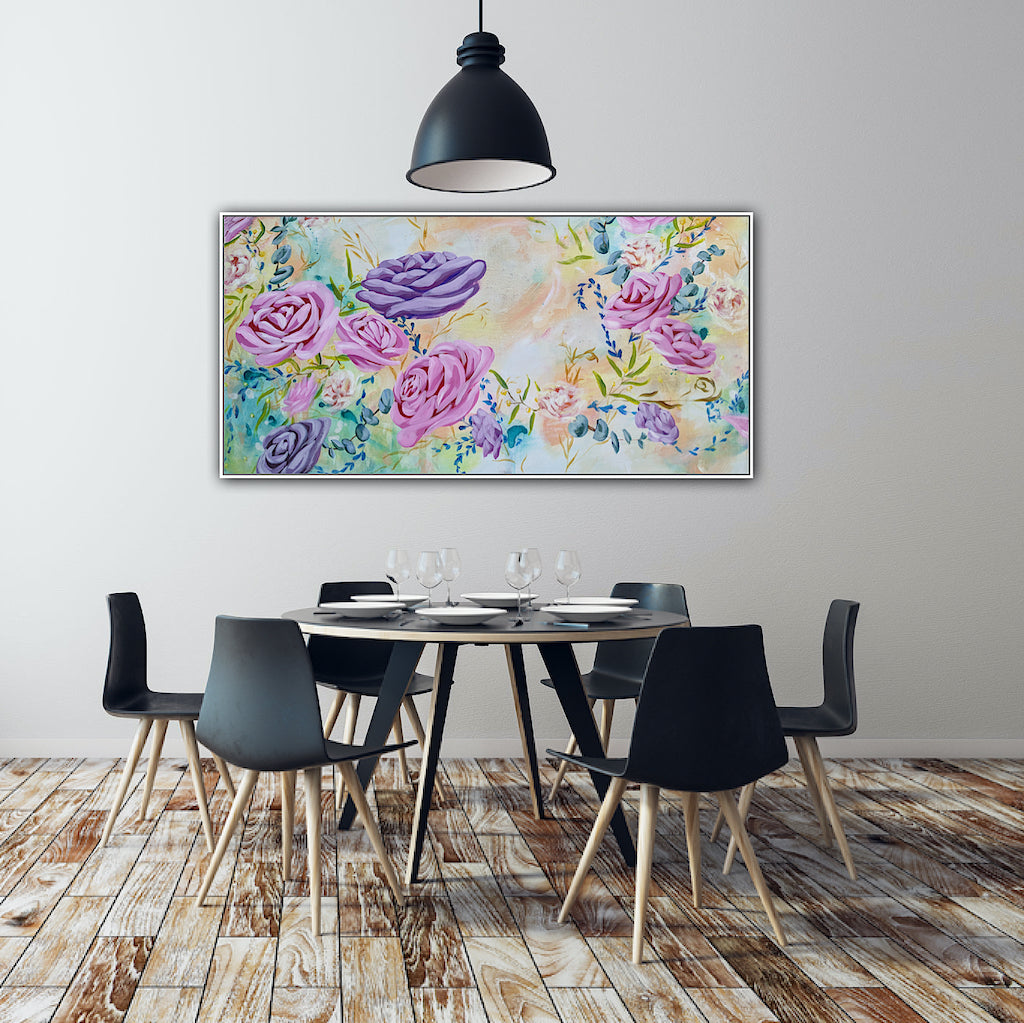 SOLD OUT | Spring Roses Pink Waltz | 101cm x 51cm | Original Acrylic