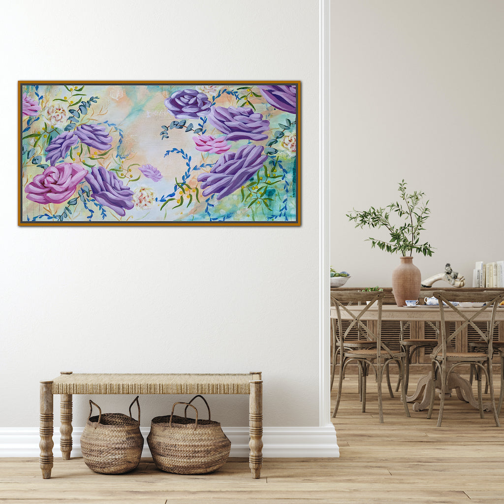 SOLD OUT | Spring Roses Purple Waltz | 101cm x 51cm | Original Acrylic