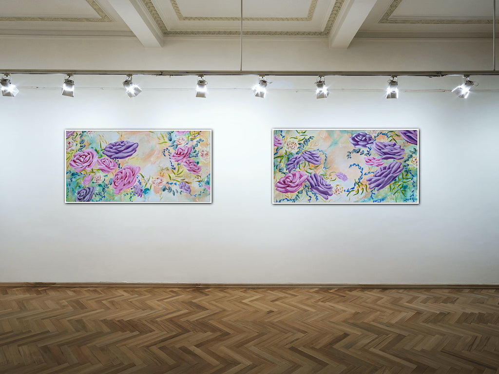 SOLD OUT | Spring Roses Purple Waltz | 101cm x 51cm | Original Acrylic