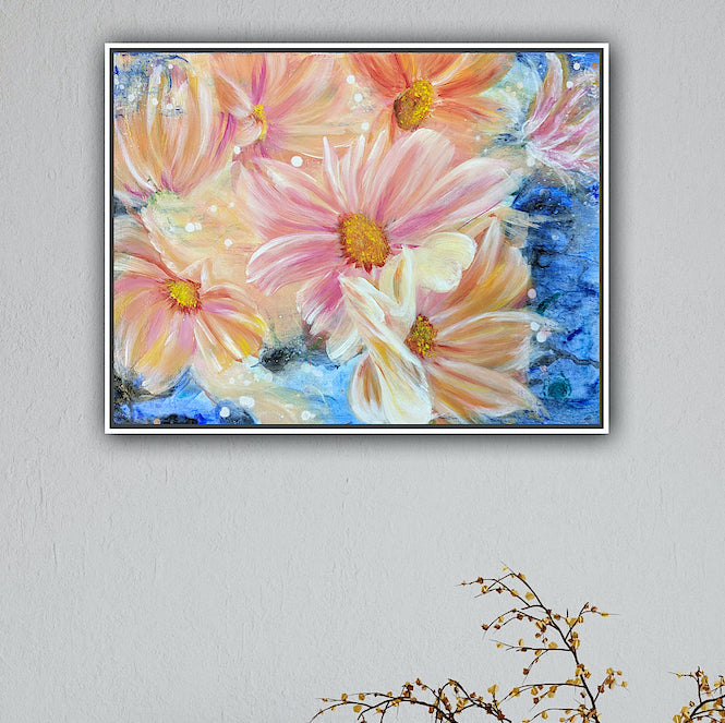 SOLD OUT | Peachy Cosmos | 61cm x 46cm | Original Acrylic